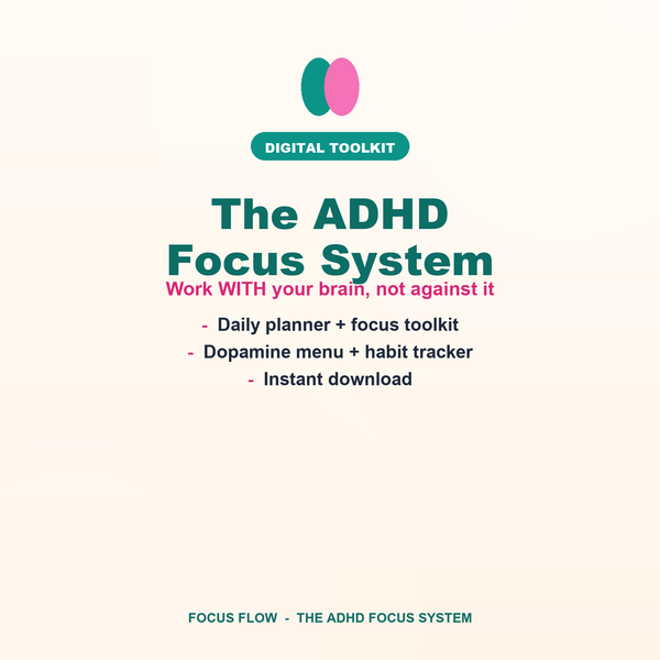 The ADHD Focus System — Planner, Focus Toolkit & Dopamine Menu